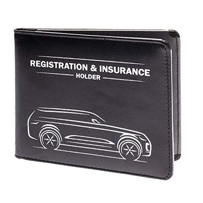 CANOPUS Car Registration & Insurance Holder with Magnetic Closure, Vehicle Document Organizer, Auto Glove Box Wallet, Includes 2 EZ Pass Strip Sets – SUV - color: Black, size: SUV