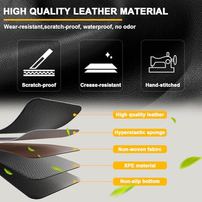 Cargo Mat & Backrest Mat Fit for 2022-2026 Infiniti QX60 - Leather Trunk Liner Back Seat Cover Protector - All Weather Protection PU Leather Cargo Liner and Backrest Mat QX60 Accessories