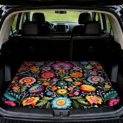 Car Trunk Mat - Universal Size 29" x 39", Floral Pattern Cargo Liner, Car Accessory for SUVs/Sedan/Wagons, Durable Protective Mat, Trunk Liner for Families/Travel Enthusiasts (Flowers-4) - style: flowers-4