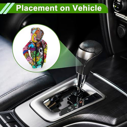 Universal 15.5x11cm/6.1"x4.33" Gear Shift Knob Cover Decoration Stick Shifting Handle Protector Polyester 1 Pc Skeleton Hoodie Style Orange Green Red
