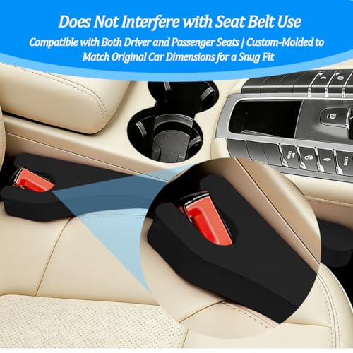 Car Seat Gap Filler, 2PCS Between Seat and Centre Console No Drop Vehicle Gap Plug, Automotive Interior Front Chair Blocker Stop Things from Dropping, Universal for SUV Caravan Truck (Black) - color: Black