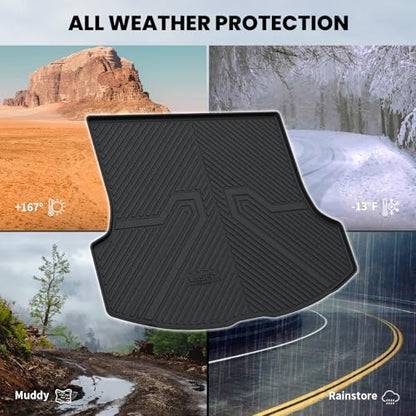 LASFIT Trunk Mat for Lexus RX/RX350/RX350h/RX500h 2025 2024 2023 2026, All Weather TPE RX 350 Cargo Mats Custom Fit for Lexus RX350 Cargo Liner Front & Rear Trunk Liner, Black, Easy to Clean - size: 2023-2026|For Lexus RX|Cargo Mat