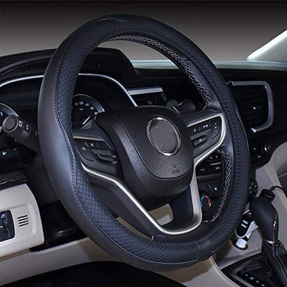 Mayco Bell Large Size Steering Wheel Cover Anti-Slip,Safety,Soft,Breathable,Durable,Full Surround,Comfortable Grip Microfiber Leather (15.5-16 inch, Black) - color: Black, size: 15.25''-16''