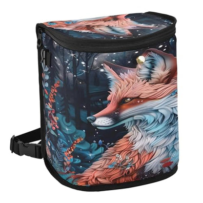 MNSRUU Car Trash Can with Lid, Beautiful Fox Car Trash Bag Hanging Organizers and Storage for Front Back Seat, Leak-Proof Trash Bin - color: Fox I9752