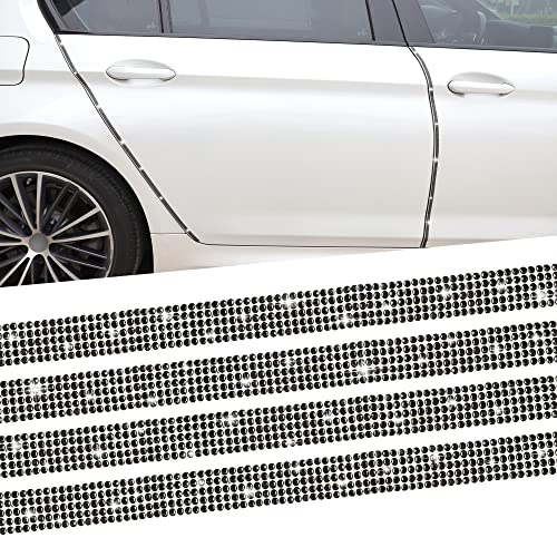 TOMALL Bling Car Door Guard Crash Bumper Crystal Anti-Scratch Strip Sticker Crystals Car Door Bumper Protector Accessory DIY for Interior and Exterior Decoration Styling Accessories Black - color: black