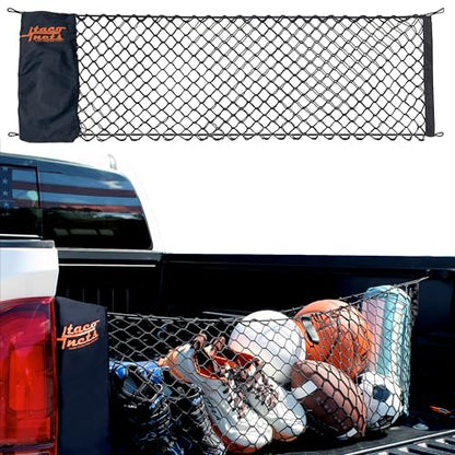 TacoNets Envelope Cargo Net for Toyota Tacoma - Fits 2005-Current - Patented Bed Rail Integration - Upgraded 5mm Bungee - Integrated Storage Bag - Heavy Duty Carabiners - Designed in USA - style: Toyota Tacoma 2005+