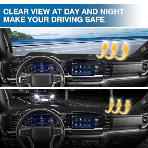 KUST Black Dash Cover for Chevy Chevrolet Silverado/GMC Sierra 1500 2022-2025 2026 & Silverado/Sierra 2500HD 3500HD 2024-2026 (Not for Denali Version) (Only fits 13.4-inch Touch Screen) - size: Silverado 22-26(Black)