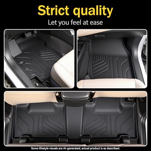 Floor Mats for Toyota RAV4 2013-2018, All Weather TPE Floor Liners Custom Fit Waterproof Non Slip Car Mats Heavy Duty Interior Accessories - size: 13-18 Single Layer Floor Mats