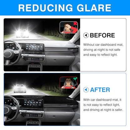 Autorder Dashboard Cover Mat for Hyundai Kona 2024 2025 2026 Accessories Dash Cover Upgrade Velvet Dash Mat Sunshade Glare UV Rays Protector - size: 2024-2026 Hyundai Kona