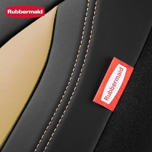 Rubbermaid Leather Mesh Car Seat Covers, Breathable Air Mesh Front Seat Cover, Universal Fit Slip-on Design, Airbag Compatible, Automotive Seat Protector for Most Cars, SUVs, Trucks, Vans-Beige - color: Beige