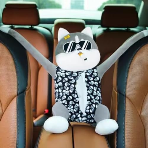Plush Monkey Tissue Box Holder, Plush Pocket Tissue Cover for Car, Home, Office, Desk, Bathroom, Cute Decorative Soft Organizer (Cool Sitting Monkey) - color: Cool Sitting Monkey