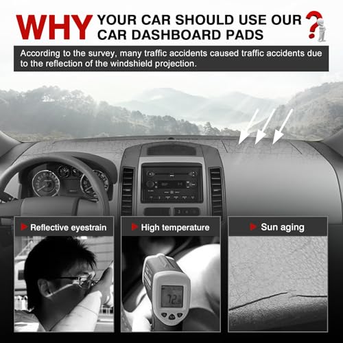 Autorder Dashboard Cover Mat for Ford Edge 2007-2014 Accessories Dash Cover Upgrade Flannel Dash Mat Sunshade Glare UV Rays Protector - size: 2007-2014 Edge