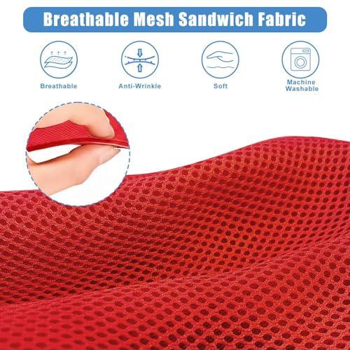 Universal Golf Cart Seat Covers Set for EZGO TXT/ RXV, Club Car DS/ Precedent, Yamaha G29/ Drive 2 Front Seats, Durable Breathable Bench Seat Covers Washable Polyester Mesh Cloth Without Log, Red - color: Red