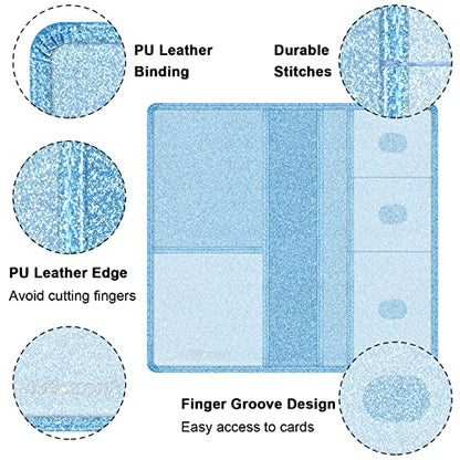 Wisdompro Car Document Holder Organiser, PU Leather Vehicle Insurance and Registration Holders Wallet Case for ID Card, Driving Licence, Key Contact Information Cards - color: Glitter Light Blue