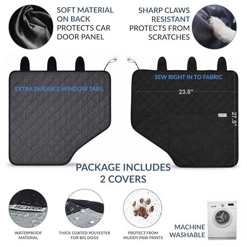 (2026 Version-2X Extra Durable Premium Interior Car Door Protector from Dog Scratches - Pet Car Window Protector Door Covers - Waterproof Anti-Scratch, Scratch Resistant, Size 27.5" x 23.5"