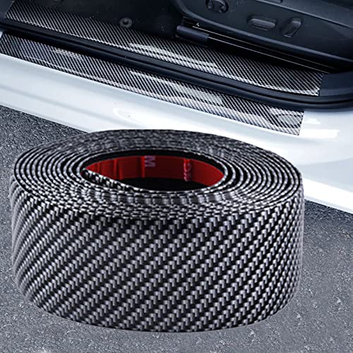 Automotive Door Entry Guard Car Door Sill Protector Anti-Collision Strip Rubber Waterproof Protection Strip for Most Car (7CM Width, Carbon, 1M Length) - color: Carbon, size: 1M Length, style: 7CM Width