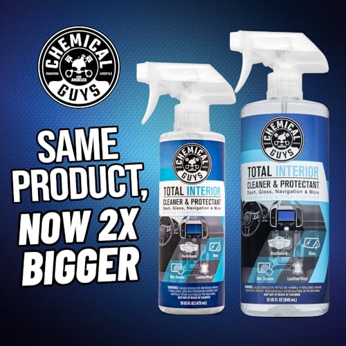 Chemical Guys Total Interior Cleaner & Protectant – Chemical Guys Interior Cleaner, Cleans & Protects Leather, Vinyl, Plastic, Rubber, Glass with a Streak-Free Finish — Cars, Trucks, SUVs, RVs, 32 oz - size: 32 Fl Oz (Pack of 1), style: Fresh