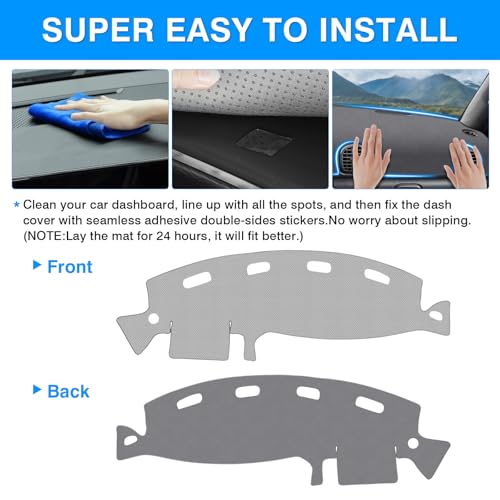 Autorder Gray Dashboard Cover Mat for Dodge Ram 1500 2500 3500 1998-2001 Accessories Dash Cover Upgrade Polyester Dash Mat Sunshade Glare UV Rays Protector - size: Gray 1998-2001 Dodge Ram