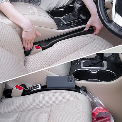 Givifive Car Seat Gap Filler Set of 2, Soft Foam Multifunctional Seat Side Gap Filler with Organizer & Hook Function, 3in1 Gap Stopper Universal Fit Car SUV Truck Fill The Gap Between Seat & Console - color: Black, size: Most Cars – Standard