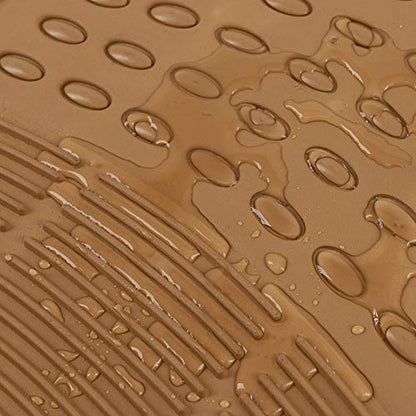 BDK Beige Heavy Duty Front & Rear Rubber Floor Mats Universal Liners for Car SUV Van & Truck, All Weather Protection with Anti-Slip Nibs, Fit Contours of Most Vehicles - color: 583-BG