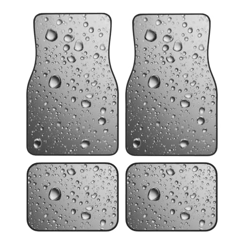 Water Droplets Car Floor Mats,4 Piece, Car Rug Durable Anti-Slip Waterproof Trim to Fit Liner Universal Fit Auto,Sedan,SUV,Truck