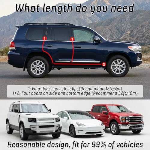 65Ft(20M) Door Edge Guard Black Car Door Edge Protector, PVC U Shape Trim with Metal Sheet No Adhesive Needed Easy to Install Universal Fit for Most Vehicles