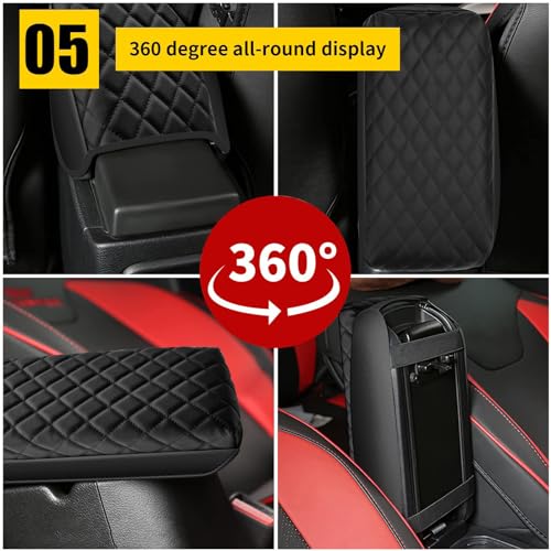 AOMSAZTO Center Console Cover Customized Armrest Cover Compatible with 2015-2019 Hyundai Sonata, Soft Cozy Leather Arm Rest Covering for Car, Well-Make Durable Console Cushion Pad - color: black-1