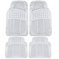 BDK Heavy Duty 4pc Front & Rear Rubber Floor Mats for Car SUV Van & Truck - All Weather Protection Universal Fit, Clear