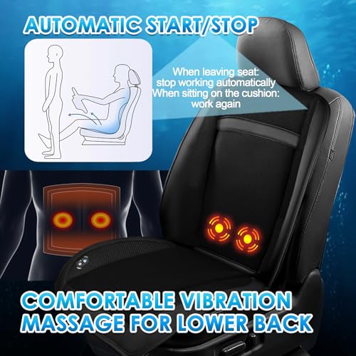 12V 16 Fans Cooling Car Seat Cover with Massaage, Ventilated Cooling Car Seat Cushion with & Auto Start/Stop, Summer Driver Seat Cooler Cooling Pad for Vehicle SUV, 1PCS