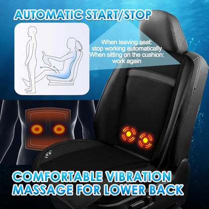 12V 16 Fans Cooling Car Seat Cover with Massaage, Ventilated Cooling Car Seat Cushion with & Auto Start/Stop, Summer Driver Seat Cooler Cooling Pad for Vehicle SUV, 1PCS