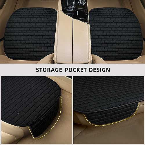 Black Back Seat Cover, Rear Car Seat Cover for Cars Truck SUV,Seat Covers with Storage Pocket,Bottom Auto Seat Cushion Pad Mat for Most Vehicles-Black,1 Pcs - color: Black 1 Pcs