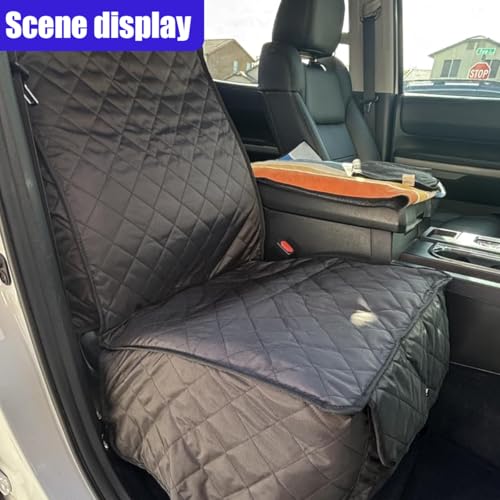 Dog Car Seat Cover, Waterproof & Scratch Proof Car Seat Protector with Side Flaps, Nonslip Front Car Seat Covers with Elastic Net Barrier, Universal Dog Mat for Cars, SUVs, Trucks (Black) - color: Black