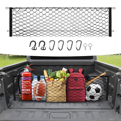 Canvcle Trunk Cargo Net for 2020-2026 Jeep Gladiator Accessories Envelope Style Mesh Trunk Net Organizer and Storage Stretchable Adjustable Elastic Nylon Rear Cargo Netting with Hooks - style: for Jeep Gladiator