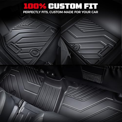 TPE Floor Mats Set for Kia Telluride 2025 2024 2023 2022 2021 2020, All Weather TPE Custom Fit Floor Liners & Cargo Liner & Backrest Mats (Fit 7/8 Seats) - size: 2.For Kia Telluride|20-25