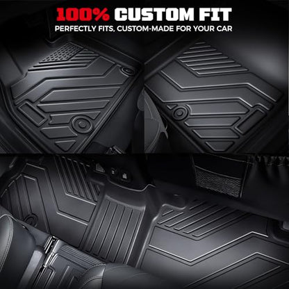 TPE Floor Mats Set for Kia Telluride 2025 2024 2023 2022 2021 2020, All Weather TPE Custom Fit Floor Liners & Cargo Liner & Backrest Mats (Fit 7/8 Seats) - size: 2.For Kia Telluride|20-25