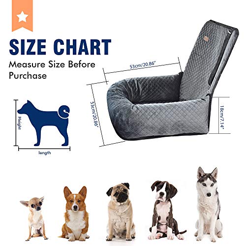 Dog Car Seat Pet Booster Seat Pet Travel Safety Car Seat,The Dog seat Made of Materials is Safe and Comfortable, and can be Disassembled for Easy Cleaning (Gray) - color: Gray