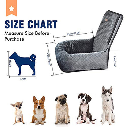 Dog Car Seat Pet Booster Seat Pet Travel Safety Car Seat,The Dog seat Made of Materials is Safe and Comfortable, and can be Disassembled for Easy Cleaning (Gray) - color: Gray