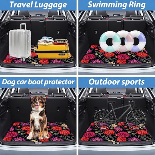 Automotive Floor Mats 5 Pcs, Universal Car Floor Mats,Floral Car Mats, Flower Car Accessory for SUVs/Sedan/Wagons, Durable Protective Mat, Trunk Liner for Families/Travel Enthusiasts - style: Bundle22