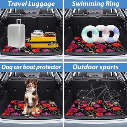 Automotive Floor Mats 5 Pcs, Universal Car Floor Mats,Floral Car Mats, Flower Car Accessory for SUVs/Sedan/Wagons, Durable Protective Mat, Trunk Liner for Families/Travel Enthusiasts - style: Bundle22
