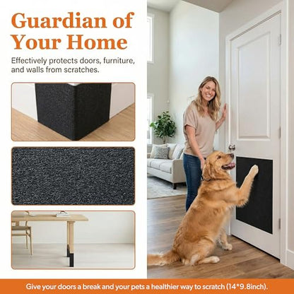 10 Pack Dog Nail Scratch Board, Self-Adhesive Scratch Pad for Dogs Replacement Pet Door Scratcher Shield, No Drilling Door Guard to Protect Doors, Nail File Pad for Dogs Cats, 14.3*9.8 Inch