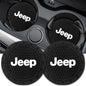 Car Cup Holder Coaster for Jeep Series Recessed Silicone Cupholder Coaster Interior Accessories 2.75in 2Pieces Black - color: Black-a11