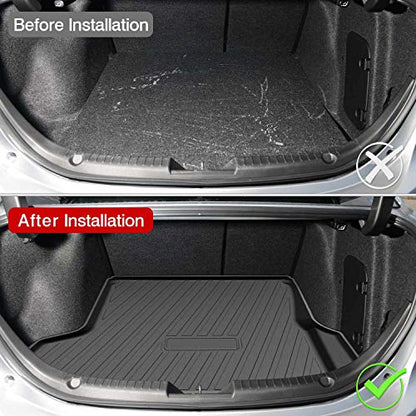 Powerty Trunk Mat for 2019-2024 2025 2026 Mazda 3 Sedan Accessories All Weather TPO Rear Cargo Liner(Not for Hatchback) - size: Cargo Mat｜For｜19-26｜Mazda 3 Sedan