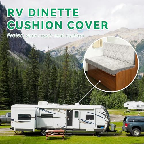 molasofa Leather Like RV Dinette Cushion Covers, RV Booth Seat Cover Stretchable Camper Cushion Couch Covers Washable Slipcovers for Camper Car Bench (1 Backrest Covers & 1 Bench Covers, Griege) - color: Beige, size: 1 Bench Cover & 1 Backrest Cover