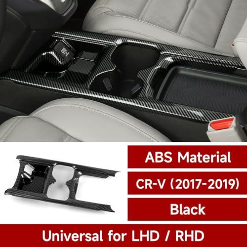 for Honda CR-V 2017 2018 2019 Accessories Cup Water Frame Decals CRV ABS Carbon Fiber Stickers, B - color: 2017-2019 Cup Holder Frame