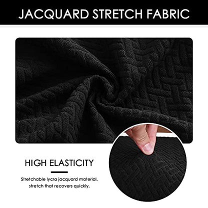 FORCHEER Dining Bench Cover Stretch Waterproof Black Dining Room Bench Table Seat Cover 54x18 Washable Non-Slip (Waterproof Jacquard Fabric-Black) - color: Waterproof Jacquard Fabric-black