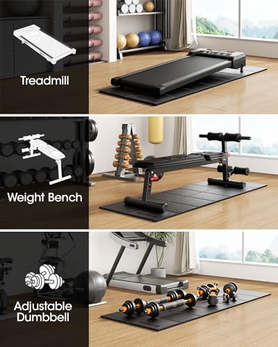 Stepwaver Walking Pad Mat for Carpet Floor, 68"x24", Treamill Mat for Hardwood Floors, High Density, 1/4 Thickness, Folable, Floor Protection Mats for Bike, Elliptical, Treadmill - size: 68"L x 24"W x 0.25"Th