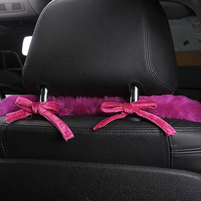OGLAND Shearling Sheepskin Car Seat Cover, Fluffy Fuzzy Soft Fur Auto Seat Cover for Universal Comy Seat Cushion Accessories Automobiles (3 Pack Front, Misty Gray) - color: Misty Gray