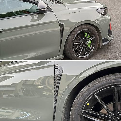 Black Car Fender Side Vents Decoration Sticker Trim ABS Material Spoiler Fender Decorative Stickers Air Flow Intake Hole Grille Auto Exterior Universal Accessories (Black) - size: Black