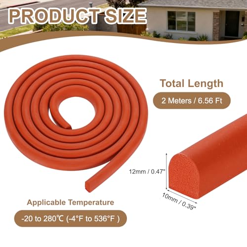 uxcell 6.56 ft Foam Backer Rod, 0.39" x 0.47" D-Shaped Solid Joint Filler, Foam Seal Strip for Caulk Saver, Rope Caulk Cement Crack Filler, Red - size: 6.56 ft x 0.39" x 0.47"