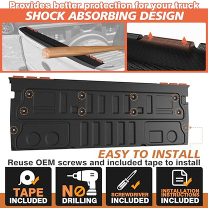 Truck Mat Compatible with 2023-2026 Ford Super Duty F250/F350/F450 Accessories, Tailgate Mat Custom Fit All Weather Protection Pickup Liner, w/Tailgate Cap Protector - size: 2) F250&F350&F450|2023+|Tailgate Mat w/ Cap Cover